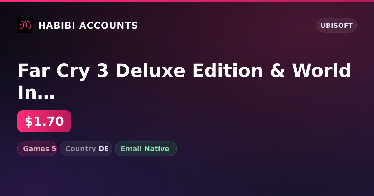 Far Cry 3 Deluxe Edition & World In Conflict | 5 Games — HabibiAccounts