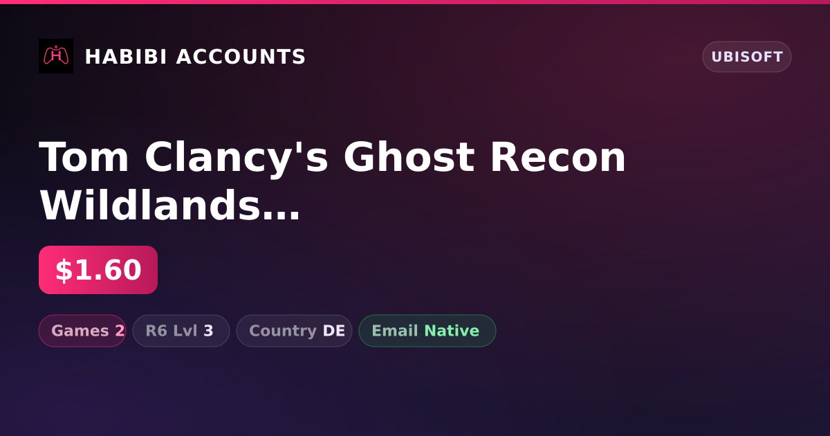 Tom Clancy's Ghost Recon Wildlands & Far Cry Primal | 2 Games — HabibiAccounts