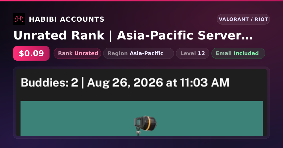 Unrated Rank | Asia-Pacific Server | Level 12 — HabibiAccounts
