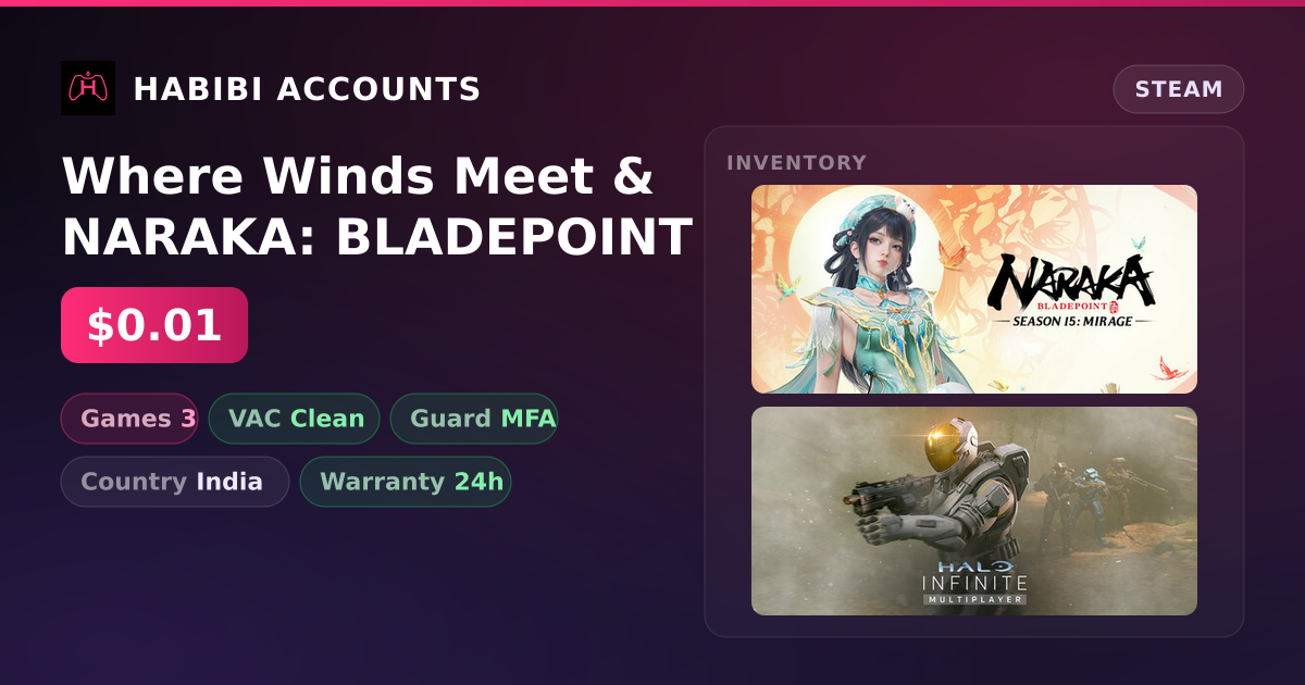 Where Winds Meet & NARAKA: BLADEPOINT — HabibiAccounts