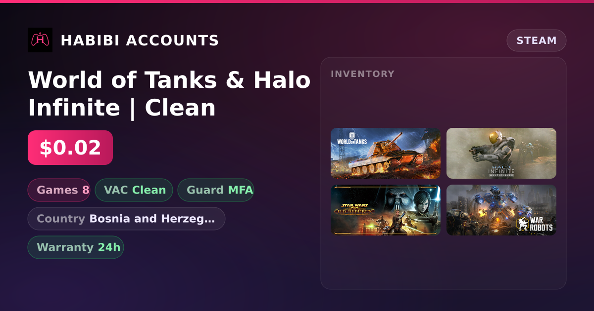 World of Tanks & Halo Infinite | Clean — HabibiAccounts