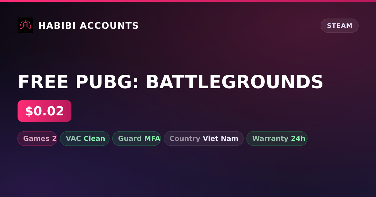 FREE PUBG: BATTLEGROUNDS — HabibiAccounts