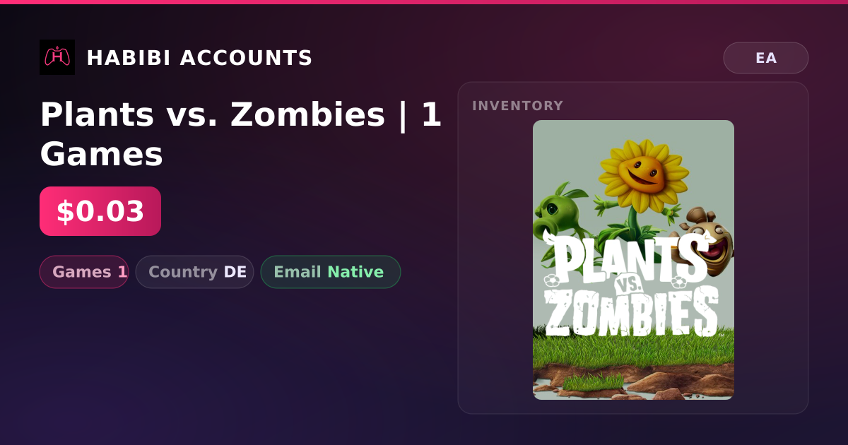 Plants vs. Zombies | 1 Games — HabibiAccounts