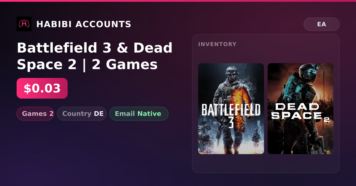 Battlefield 3 & Dead Space 2 | 2 Games — HabibiAccounts