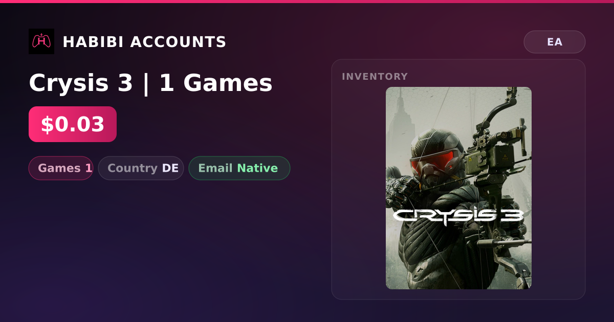 Crysis 3 | 1 Games — HabibiAccounts