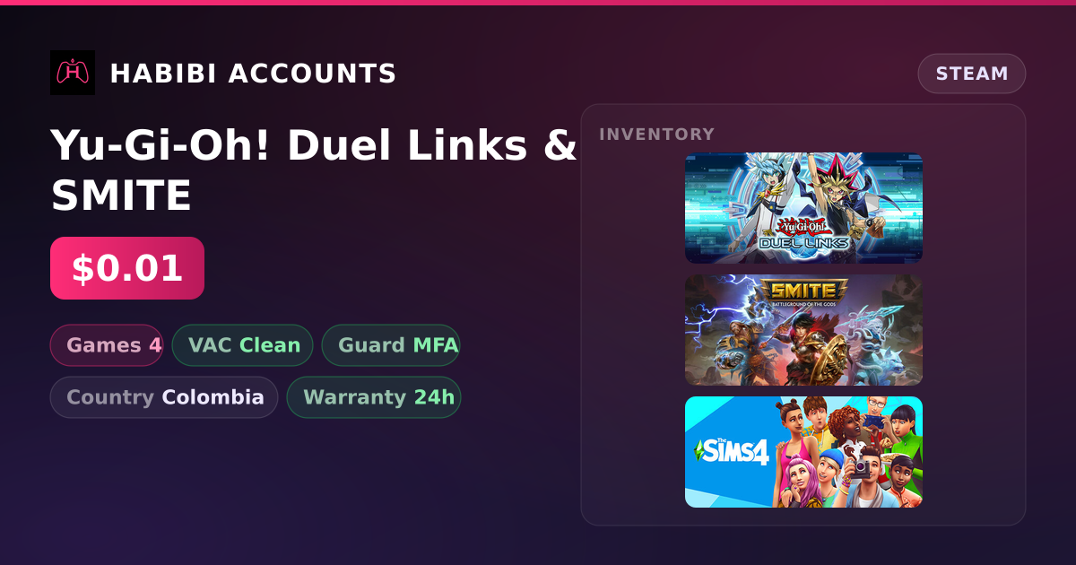 Yu-Gi-Oh! Duel Links & SMITE — HabibiAccounts