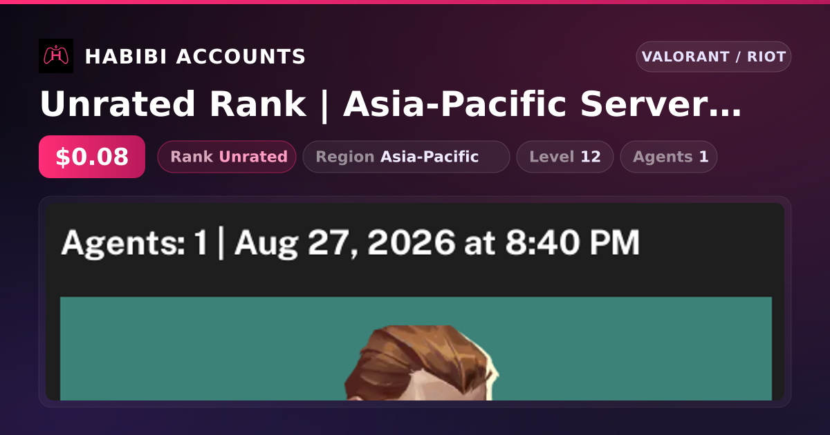 Unrated Rank | Asia-Pacific Server | Level 12 — HabibiAccounts