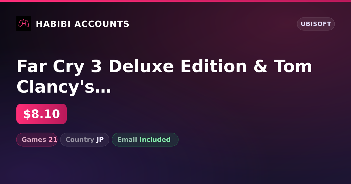 Far Cry 3 Deluxe Edition & Tom Clancy's Splinter Cell Chaos Theory | 21 Games — HabibiAccounts