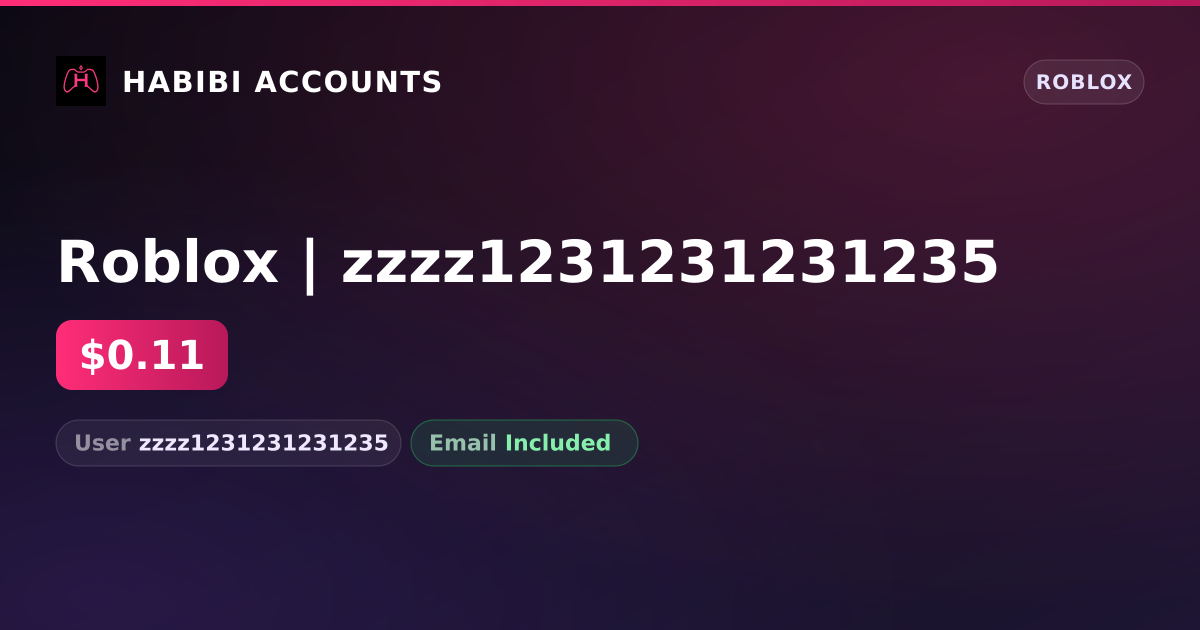 Roblox | zzzz1231231231235 — HabibiAccounts