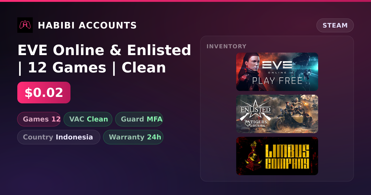 EVE Online & Enlisted | 12 Games | Clean — HabibiAccounts