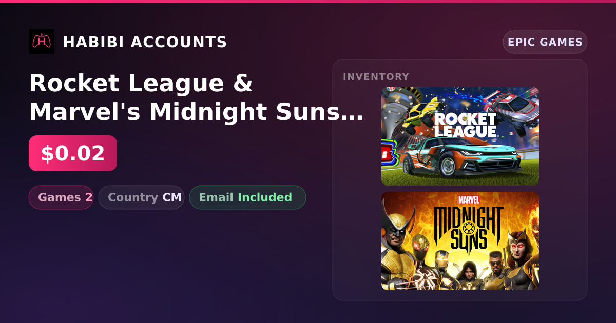 Rocket League & Marvel's Midnight Suns | 2 Games — HabibiAccounts