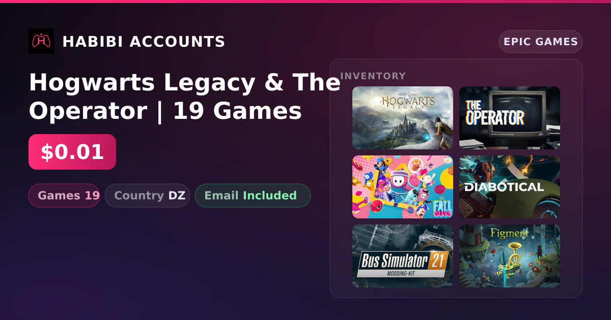 Hogwarts Legacy & The Operator | 19 Games — HabibiAccounts