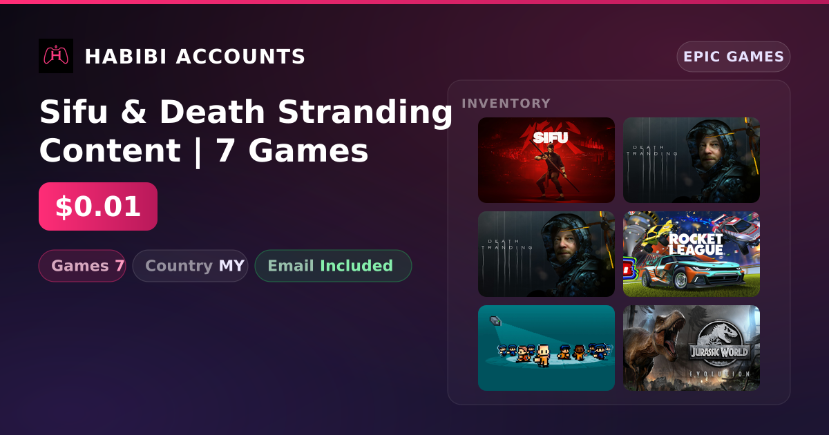 Sifu & Death Stranding Content | 7 Games — HabibiAccounts