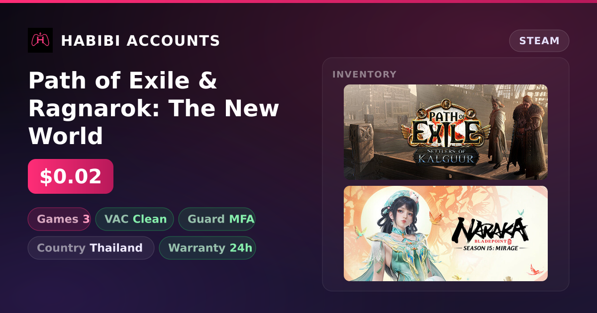 Path of Exile & Ragnarok: The New World — HabibiAccounts