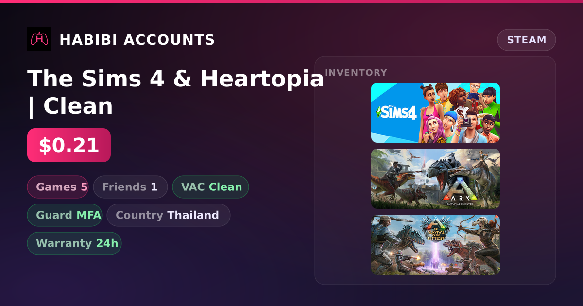 The Sims 4 & Heartopia | Clean — HabibiAccounts