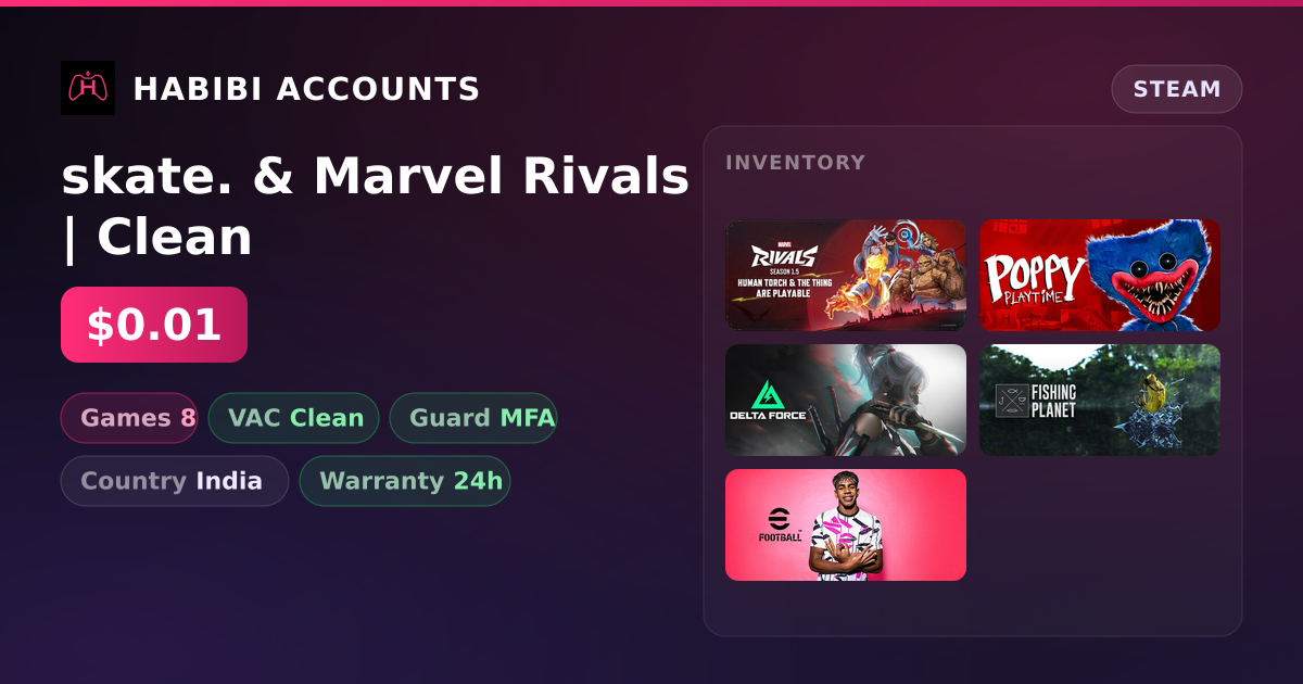 skate. & Marvel Rivals | Clean — HabibiAccounts
