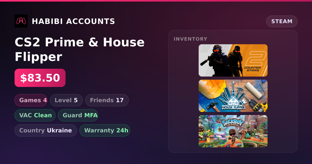 CS2 Prime & House Flipper — HabibiAccounts
