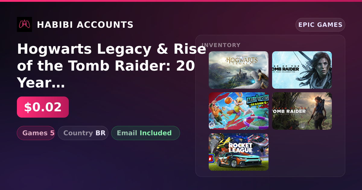 Hogwarts Legacy & Rise of the Tomb Raider: 20 Year Celebration | 5 Games — HabibiAccounts