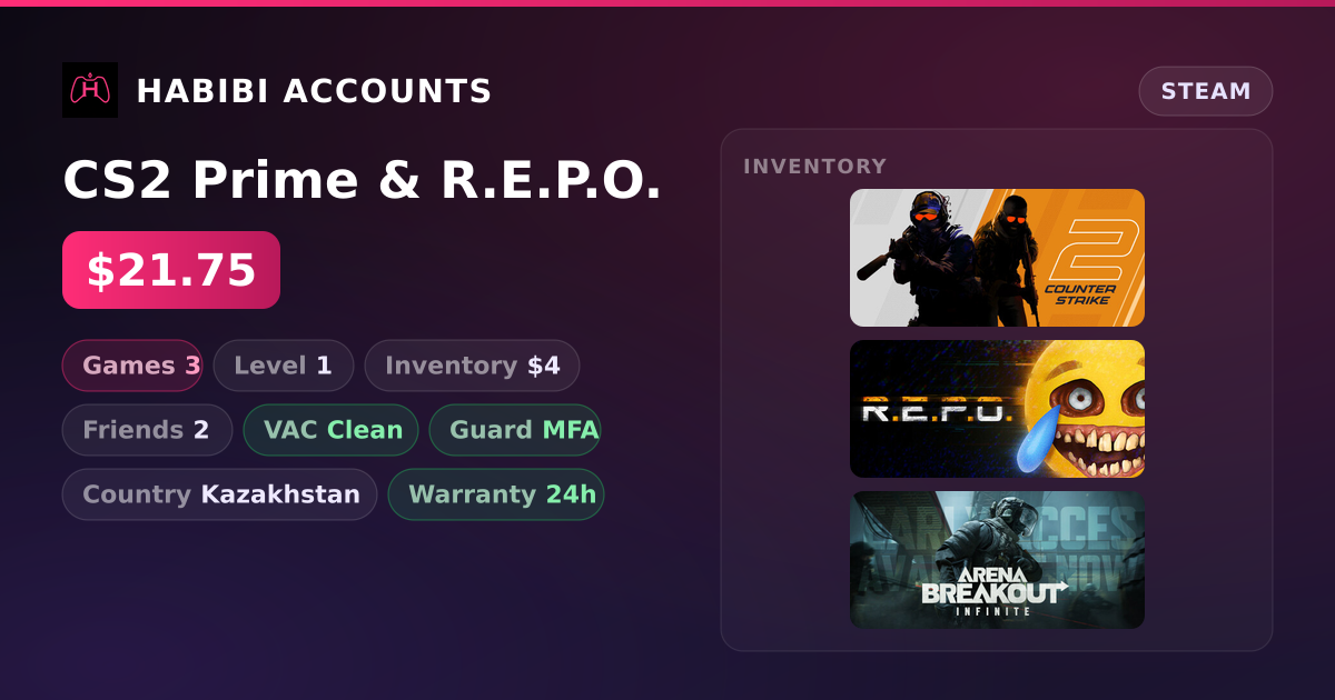 CS2 Prime & R.E.P.O. — HabibiAccounts