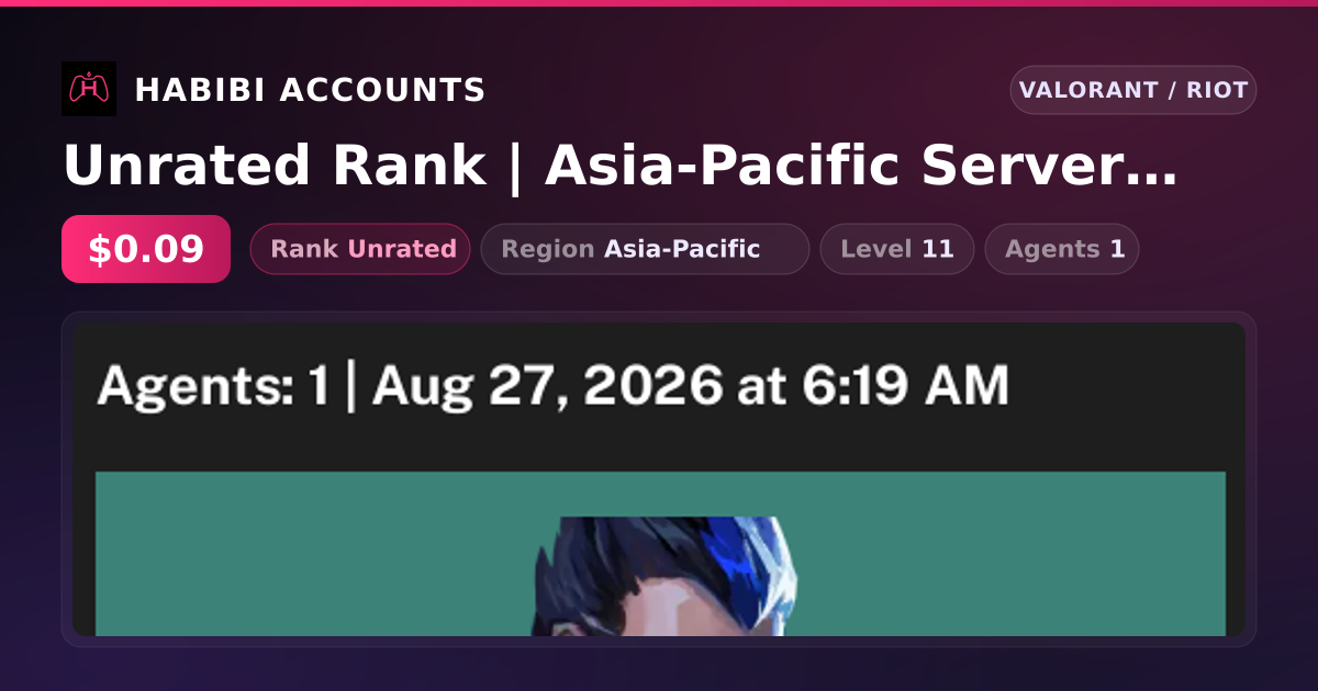 Unrated Rank | Asia-Pacific Server | Level 11 — HabibiAccounts