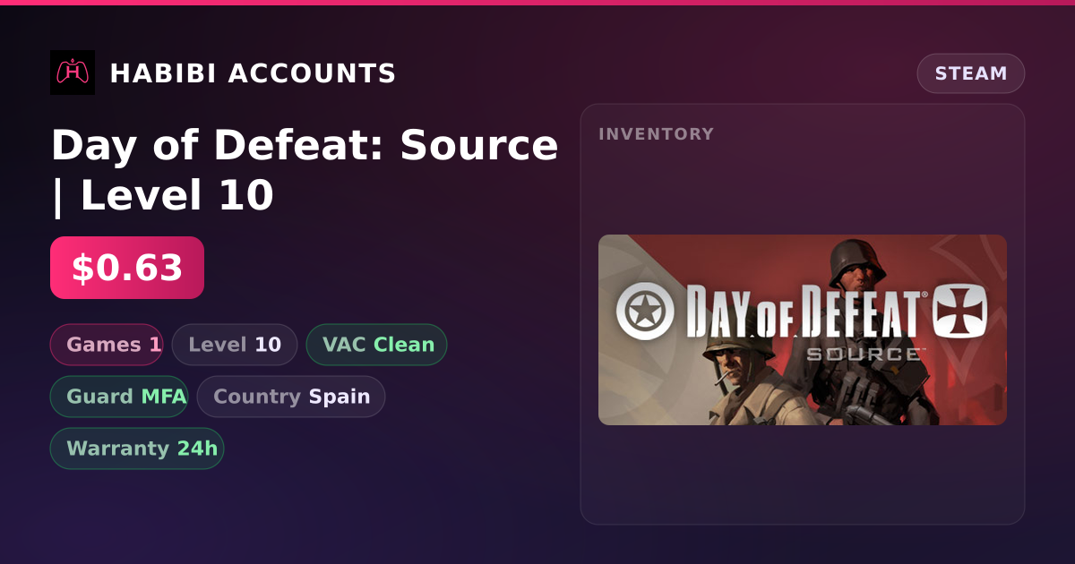 Day of Defeat: Source | Level 10 — HabibiAccounts
