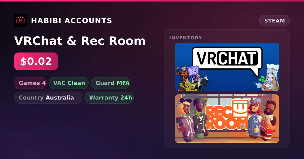 VRChat & Rec Room — HabibiAccounts
