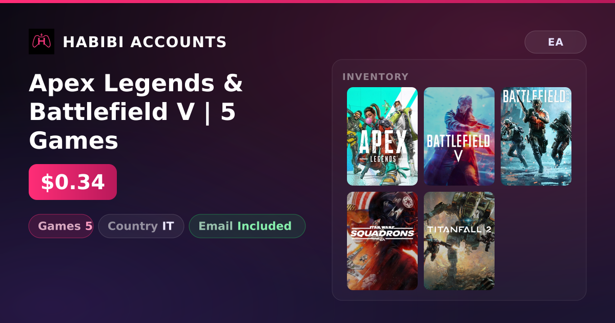 Apex Legends & Battlefield V | 5 Games — HabibiAccounts
