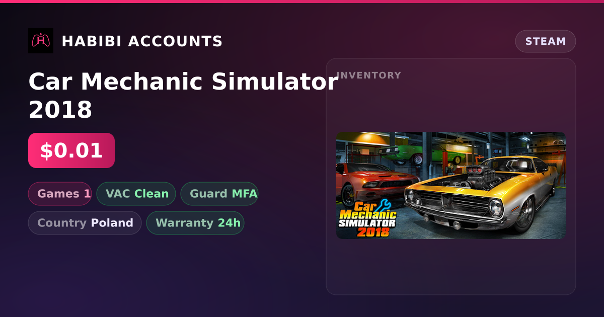 Car Mechanic Simulator 2018 — HabibiAccounts
