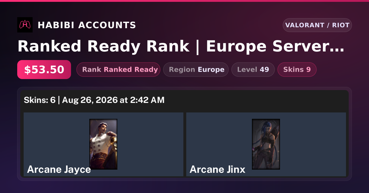 Ranked Ready Rank | Europe Server | 9 Skins | 1 Knives | Level 49 — HabibiAccounts