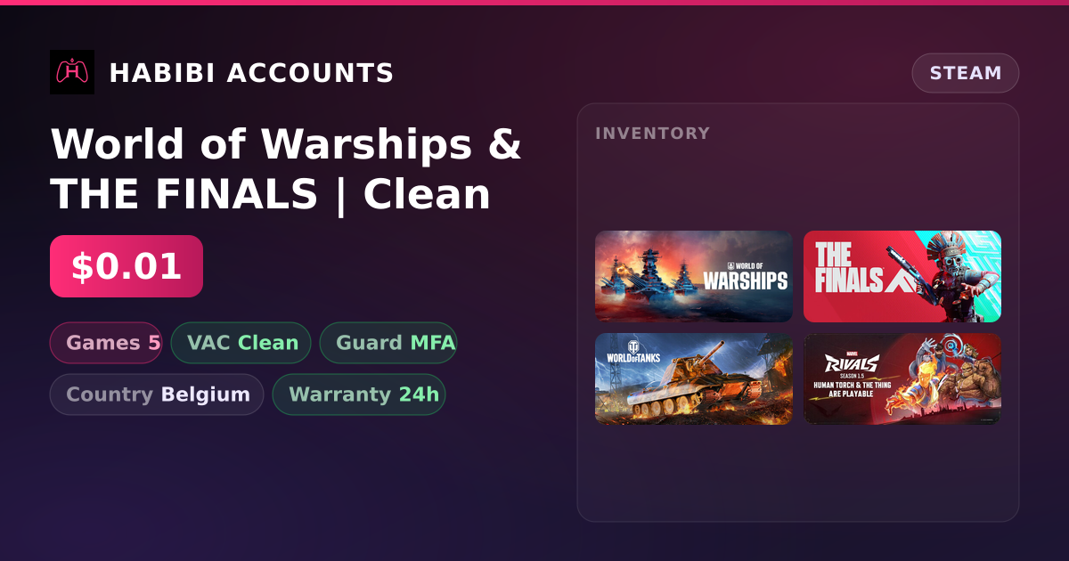 World of Warships & THE FINALS | Clean — HabibiAccounts