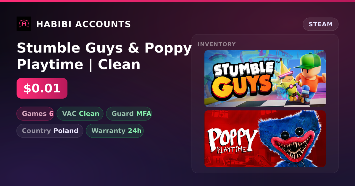 Stumble Guys & Poppy Playtime | Clean — HabibiAccounts