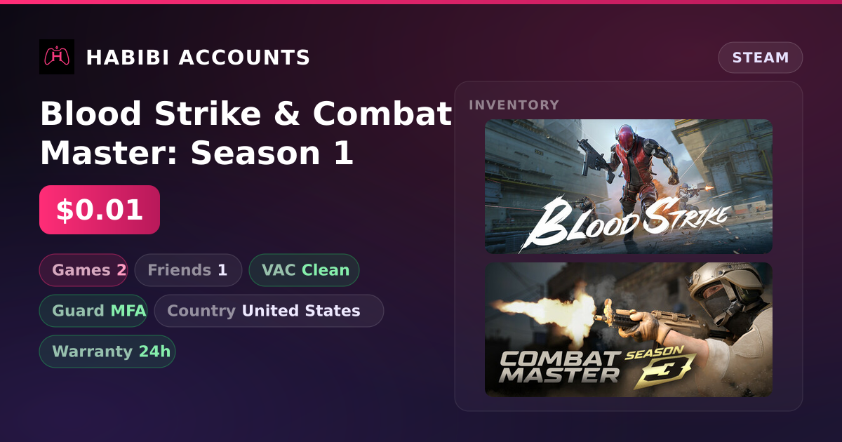 Blood Strike & Combat Master: Season 1 — HabibiAccounts