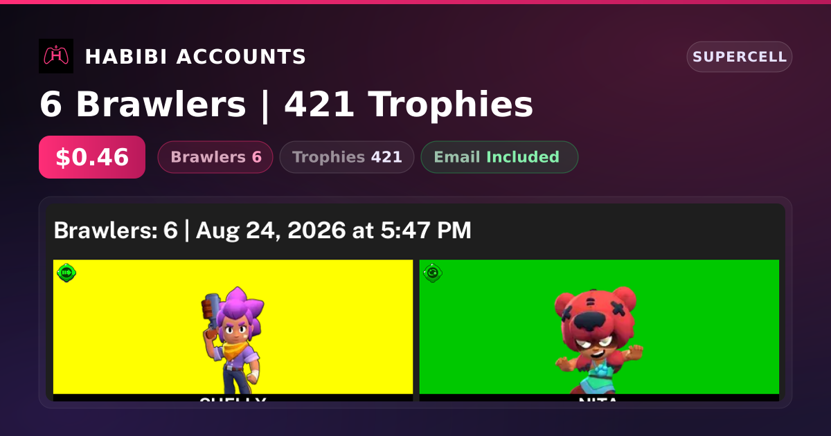 6 Brawlers | 421 Trophies — HabibiAccounts