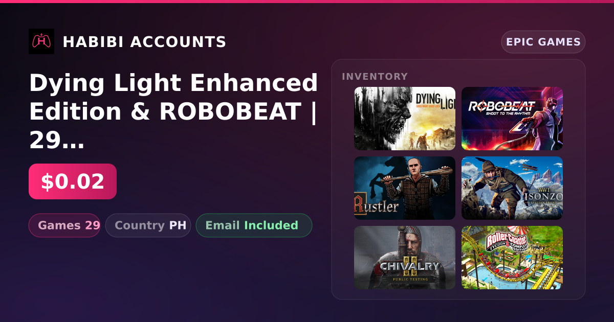 Dying Light Enhanced Edition & ROBOBEAT | 29 Games — HabibiAccounts