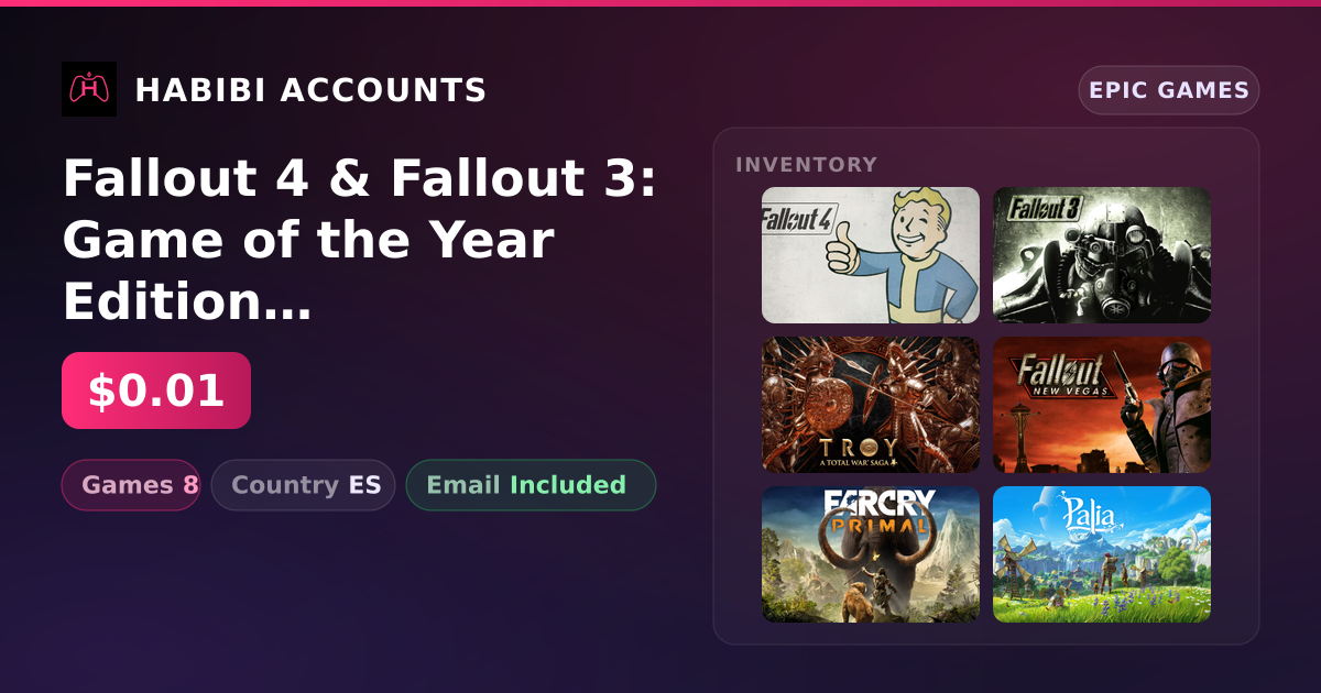 Fallout 4 & Fallout 3: Game of the Year Edition | 8 Games — HabibiAccounts