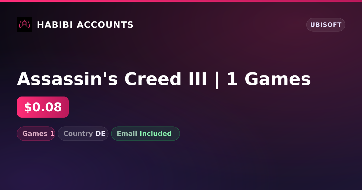 Assassin's Creed III | 1 Games — HabibiAccounts