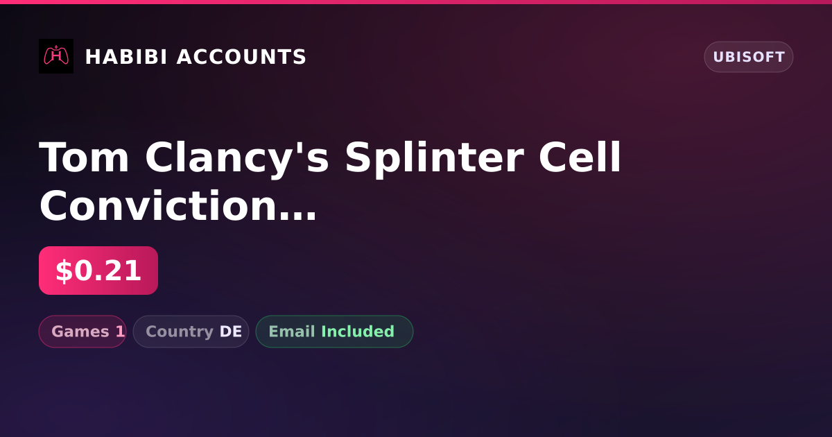 Tom Clancy's Splinter Cell Conviction | 1 Games — HabibiAccounts