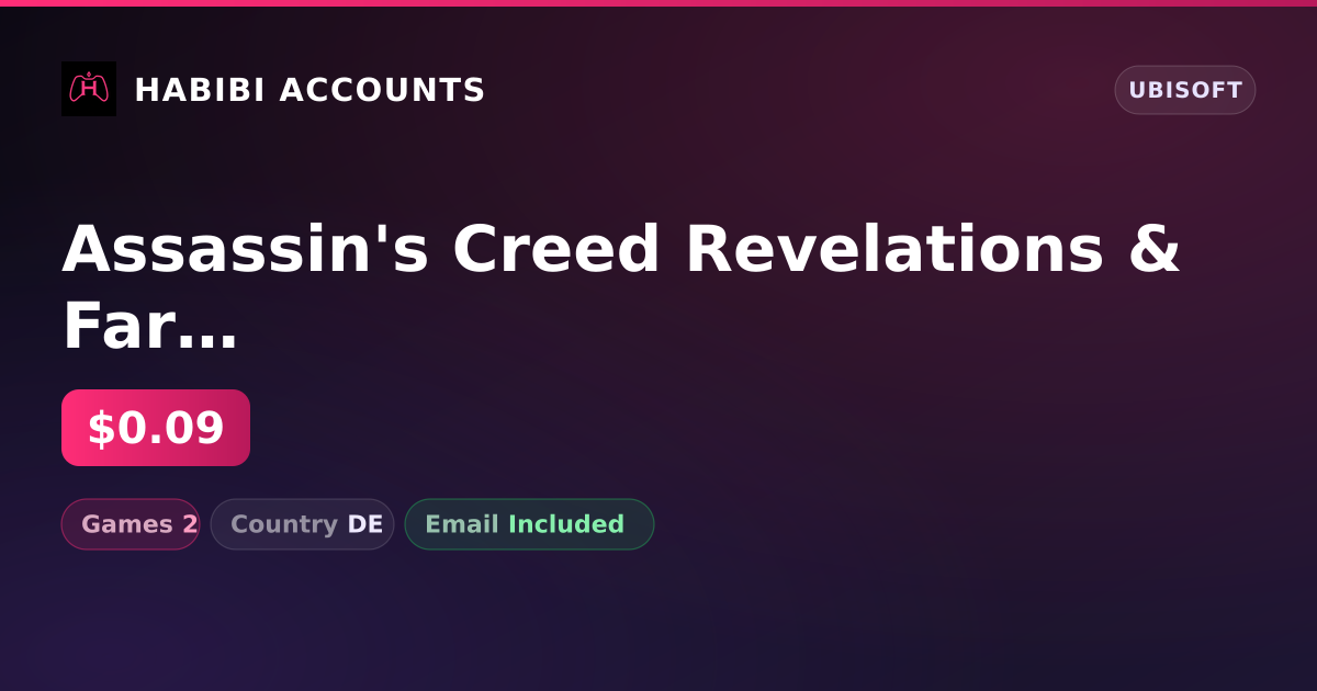 Assassin's Creed Revelations & Far Cry 3 Deluxe Edition | 2 Games — HabibiAccounts