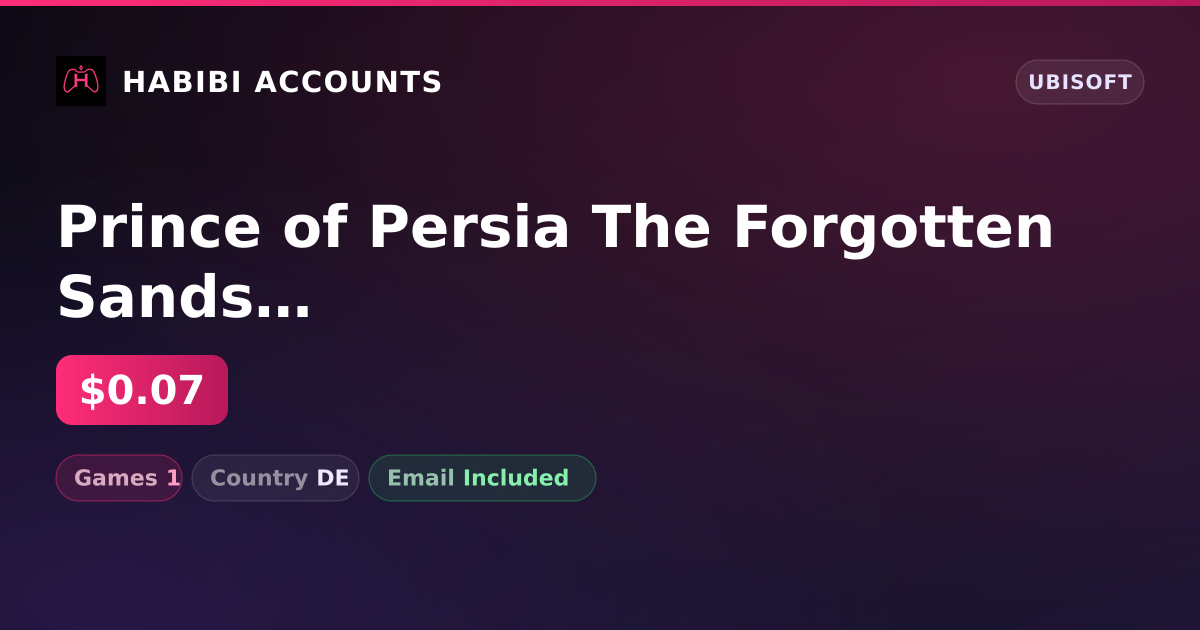 Prince of Persia The Forgotten Sands Deluxe Edition | 1 Games — HabibiAccounts