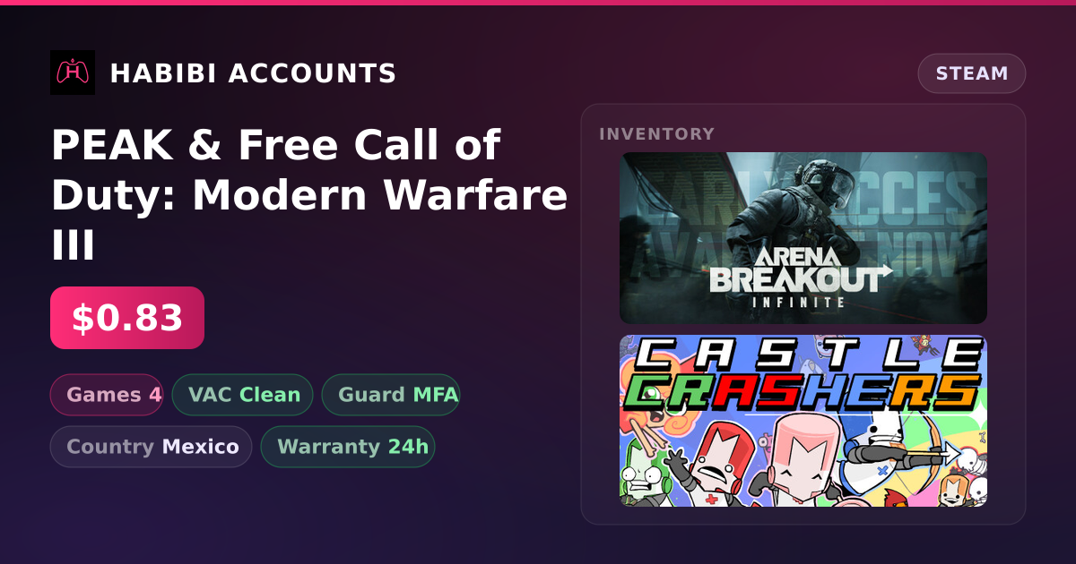 PEAK & Free Call of Duty: Modern Warfare III — HabibiAccounts