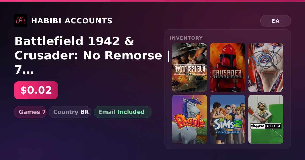 Battlefield 1942 & Crusader: No Remorse | 7 Games — HabibiAccounts