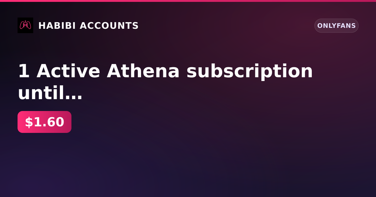 1 Active Athena subscription until 16 Sep 2026 | Firstmail | Balance 0 ₽ | Registration 15 Feb 2026 | No KYC — HabibiAccounts