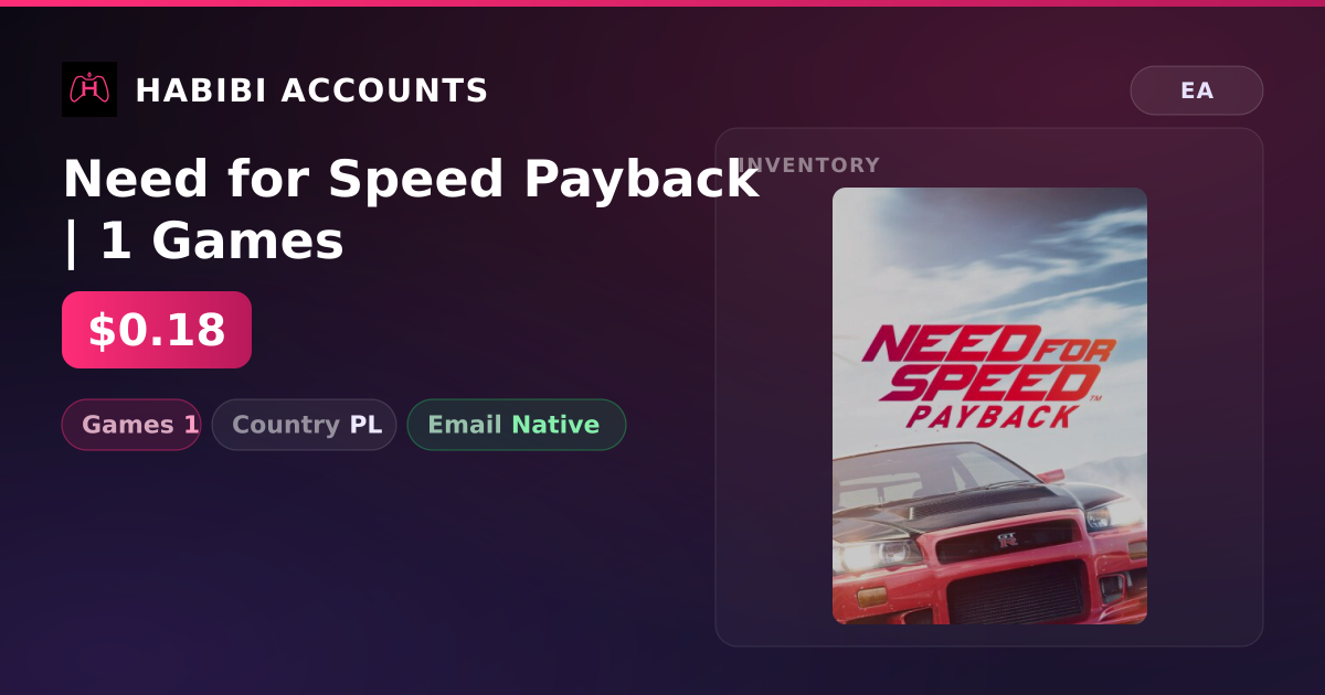 Need for Speed Payback | 1 Games — HabibiAccounts