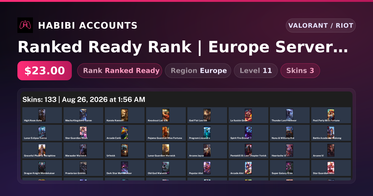 Ranked Ready Rank | Europe Server | 3 Skins | 1 Knives | Level 11 — HabibiAccounts