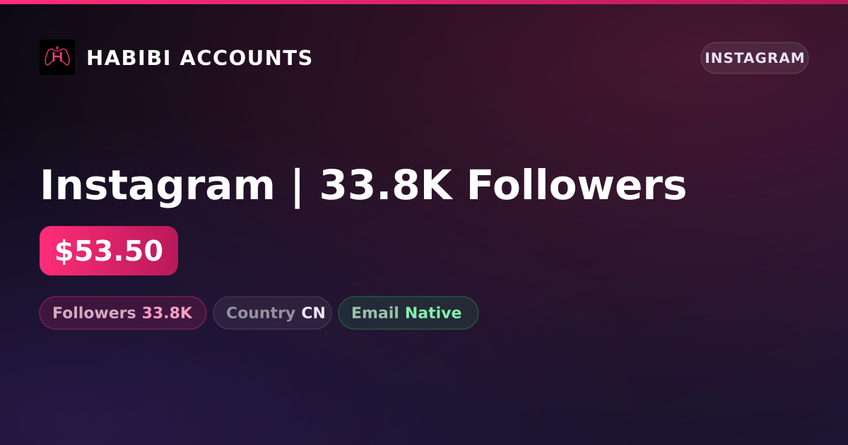 Instagram | 33.8K Followers — HabibiAccounts