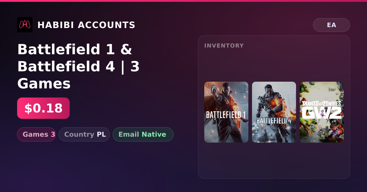 Battlefield 1 & Battlefield 4 | 3 Games — HabibiAccounts