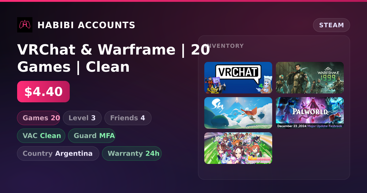 VRChat & Warframe | 20 Games | Clean