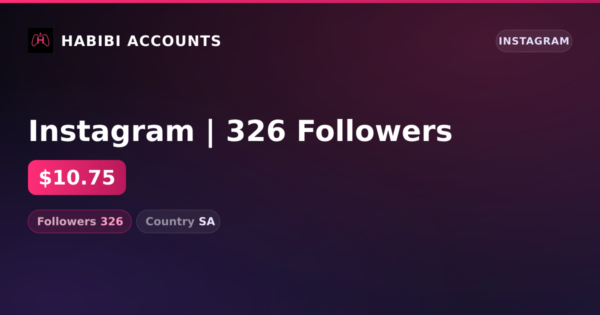 Instagram | 326 Followers