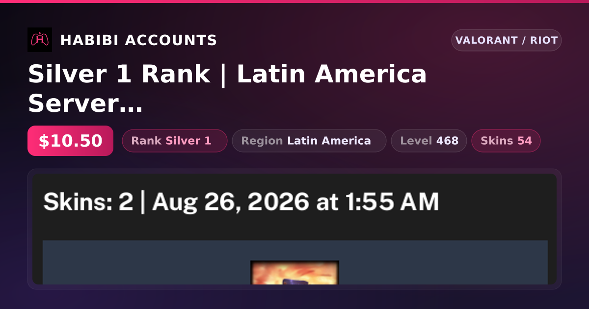 Silver 1 Rank | Latin America Server | 54 Skins | 1 Knives | Level 468 — HabibiAccounts