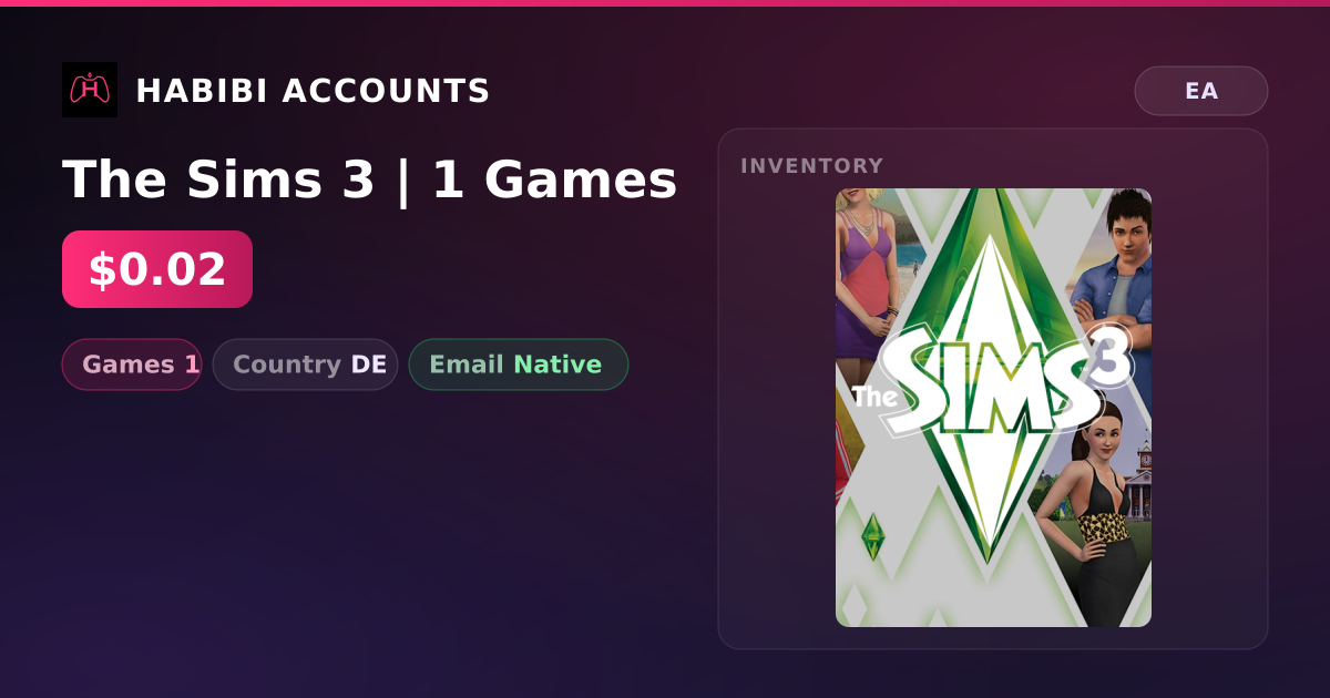 The Sims 3 | 1 Games — HabibiAccounts